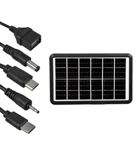 Powermaster 6 Volt 1.33 A 8 Watt Solar Güneş Enerji Paneli Çoklu Şarj Cihazı Kamp Tipi Güneş Enerjisi Şarj Cihazı