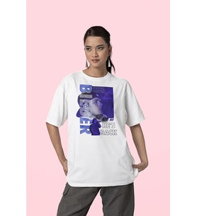 He Is Back Justin Bieber Baskılı Unisex Tişört, Oversize Şarkıcı Tişört