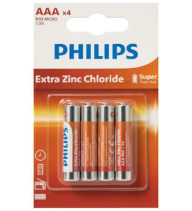 Philips Extra Çinko AAA Kalem Pil 1.5V 4lü Blister Paket R03L4B