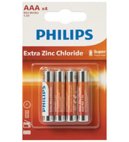 Philips Extra Çinko AAA Kalem Pil 1.5V 4lü Blister Paket R03L4B