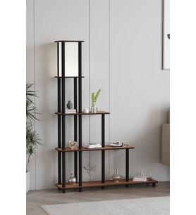 Escaleras Raflı Kitaplık Lambader Ceviz