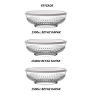 3'lü Saklama Kabı Seti, Beyaz Kapaklı, 1500cc, Pratik ve Şık Tasarım