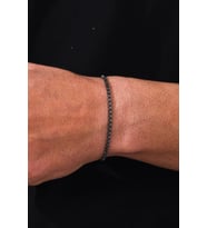 GÜMÜŞ 2.5 MM ERKEK KÜP SİYAH OKSİTLİ KARARTILMIŞ ZİNCİR BİLEKLİK