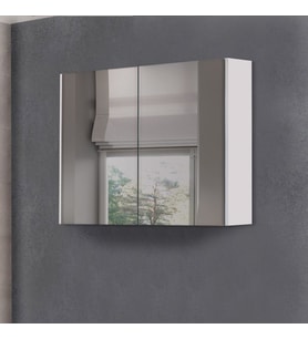 Asmira Aynalı Üst Dolap - 80 cm - Mdf Kapak - Beyaz