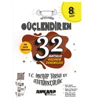 Ankara Yayıncılık 2025-2026 Müfredat 8. Sınıf Güçlendiren 32 Haftalık T.C İnkılap Tarihi Ve Atatürkçülük Kazanım Den, (Çok Renkli)