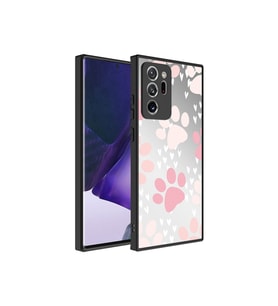 Samsung Galaxy Note 20 Ultra Uyumlu Kılıf Aynalı Desenli Kamera Korumalı Parlak Zore Mirror Kapak (Pati Desenli)