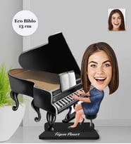 Kişiye Özel Piyanist Kadın Ahşap Eco Biblo -1