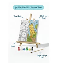Sevimli Safari Hayvanları – Çocuk Boyama Tuvali Seti 20x20 cm