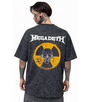 Megadeth Rock Metal Müzik Grubu Sırt Baskılı Unisex Oversize Eskitme Yıkamalı Tişört