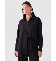 LCW EVERYDAY Siyah Dokulu Oversize Kadın Gömlek