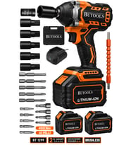 BUTOOLS 450 Nm Akülü Somun Bijon Sökme Takma Sikma Makinesi Matkap Vidalama Kömürsüz Motor