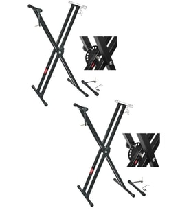 Lastvoice Ks-04DX 2Lİ SET Çift Profilli 7 Kademeli Üst Segmen Org Sehpası Standı Ayağı (Sabitleme Kayışlı)