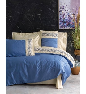 Cotton Box Brode Nakışlı Çift Kişilik Saten Nevresim Takımı Amaya Bej