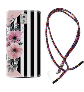 Samsung Note 3 4 5 8 9 20 Ultra 10 Lite Kılıf Boyun Asklı Rasta Silikon Flowers 4 1390