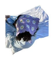 Papatya Motifli Örgü Bandana (Lila-Lila)