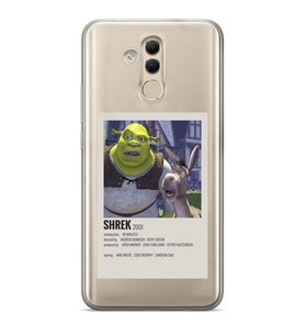 Huawei Mate 20 Lite Uyumlu Shrek Minimalsit Poster Desenli Şeffaf Telefon Kılıfı