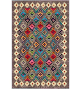 Eliana Home Baskılı, Yıkanabilir Kaymaz Taban Salon Halısı LNA0353 100x150 cm (Gri)