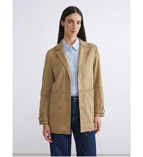 LCW Modest Haki Kadın Süet Blazer Ceket