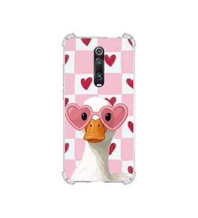 PrintiFy Xiaomi Mi 9t Pro ile Uyumlu Pembe Pötikare Serisi Göletin Gülü Tasarımlı Uv Baskılı Köşe Korumalı Antişok Kılıf