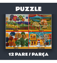 Pazil Bi Kurdî Demsal Mevsimler - Kürtçe Magnetli Puzzle Yapboz (12 Pare/Parça - A5) (Çok Renkli)