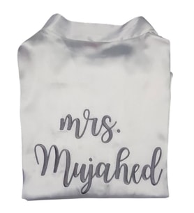 Kişiye Özel Nakışlı Gelin Sabahlığı Mrs.