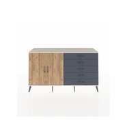 Kronos Konsol 4 Raflı 5 Çekmeceli 2 Kapaklı 176x59x99 Aytaşı-Çam/Antrasit