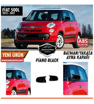 Fiat 500L 2013-2021 Uyumlu Batman Yarasa Ayna Kapağı Piano Black ABS Plastik Sağ Sol Takım