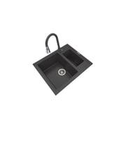 POLEX Cristalüx Granit Eviye P-04+Spiralli Antrasit
