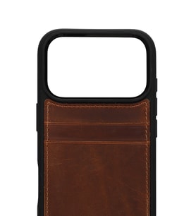 Retro Kartlıklı Premium Deri Kılıf iPhone 17 Pro Eskitme Taba