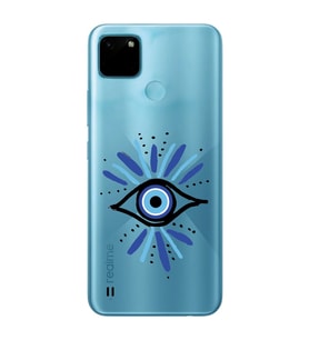 Realme C21Y/C25Y Uyumlu Nazar Göz Desenli Şeffaf Telefon Kılıfı