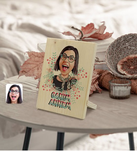 BK Gift Kişiye Özel Canım Annem Karikatürlü Dekoratif Ahşap Çerçeve
