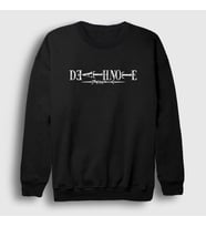 Presmono Unisex Siyah Logo Anime Death Note Sweatshirt 129607tt