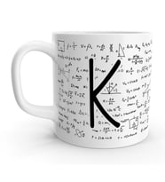 K Harfi Matematik Formül Tasarım Harfli Kupa Bardak