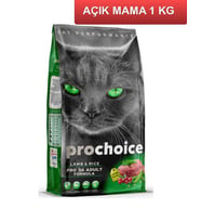 ProChoice Pro 36 Lamb Kuzu Etli Yetişkin Kedi Maması 1 Kg AÇIK (KAHVE)