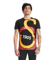 Galatasaray Lisanslı Siyah Büyük Logolu T-Shirt