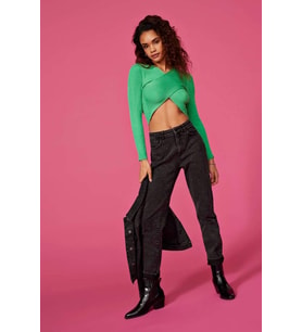 ONLY ONLMELINA LS WRAP V-NECK REVERSE KNT 15309066