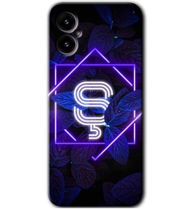 Omix X3 Kılıf HD Desen Baskılı Arka Kapak - Dark Neon Yaprak Ş Harfi
