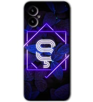 Omix X3 Kılıf HD Desen Baskılı Arka Kapak - Dark Neon Yaprak Ş Harfi