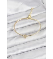 Gold Renk Pirinç Köşeli Yonca Model Kadın Bileklik 5886 - HPSBYI7184-9975