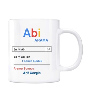 Kişiye Özel İsimli Arama Motoru Kupa Bardak - Abi