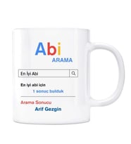Kişiye Özel İsimli Arama Motoru Kupa Bardak - Abi