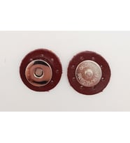 Angel Çanta Aksesuar Bordo Suni Derili Mıknatıslı Çıtçıt Gümüş Metalli