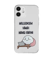 Iphone 12 Uyumlu Halledicem Tasarımlı Şeffaf Telefon Kılıfı