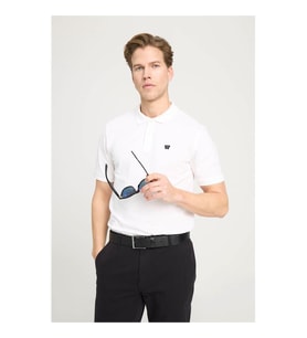 Wrangler Regular Fit Beyaz Erkek Polo Yaka T-shirt W7D5K4XX2T989