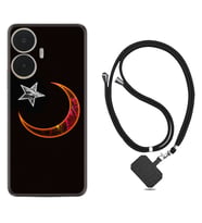 Realme C55 Kılıf Resimli Boyun Askılı İpli Desenli Silikon Series Ay Yıldız 1884