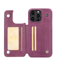 Bouletta Apple iPhone 14 Pro Max Uyumlu Deri Kılıf UBW CZ7 (Mor)