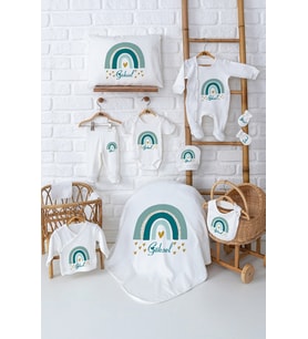 Pia Baby Premium %100 Pamuk Yenidoğan Bebek Hediyesi Kız 11 Parça Hastane Seti 5055-00 (Ekru)