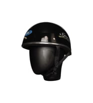 Motosiklet ve Bisiklet Kaskı Abs Materıal Yarım Chopper Model Kask Vespa Scooter Black