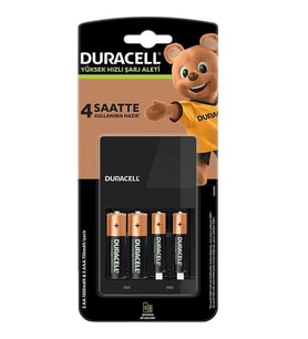 Duracell AA*2 + AAA*2 (Pilli) Hızlı Pil Şarj Aleti CEF14 (2 Adet *750 Mah AAA + 2 Adet* 1300 Mah AA Pil)