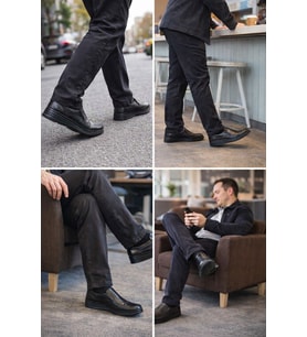 L Flex Comfort 101 Hakiki Deri Ortopedik Rahat Bağcıksız Günlük Büyük Beden Erkek Ayakkabı